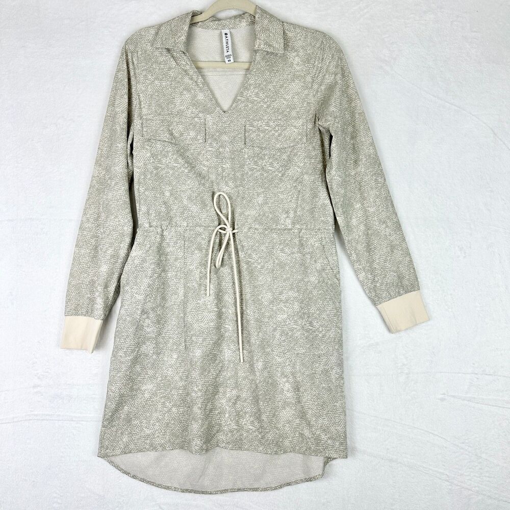 Athleta Zuma Printed Shirtdress Viper Grey Size XS Athletic Athleisure Travel - Picture 5 of 12